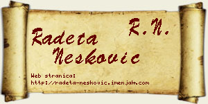 Radeta Nešković vizit kartica